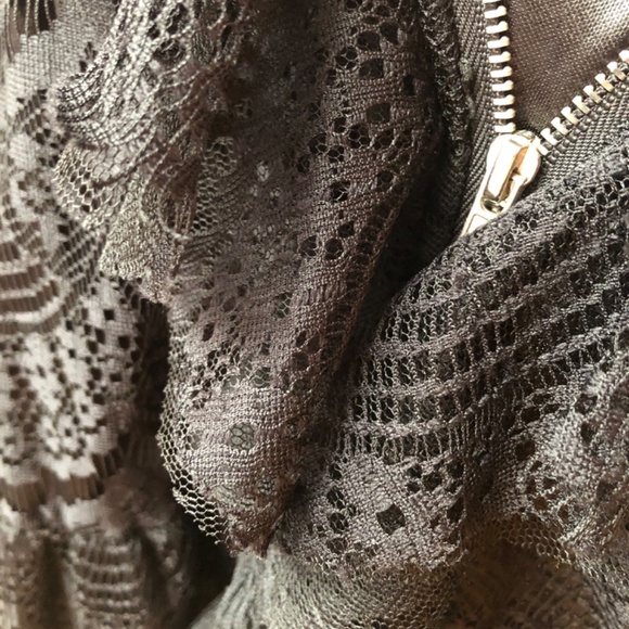 Black Lace Zip Up Mini Dress sz S - Picture 10 of 10